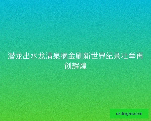 潜龙出水龙清泉摘金刷新世界纪录壮举再创辉煌